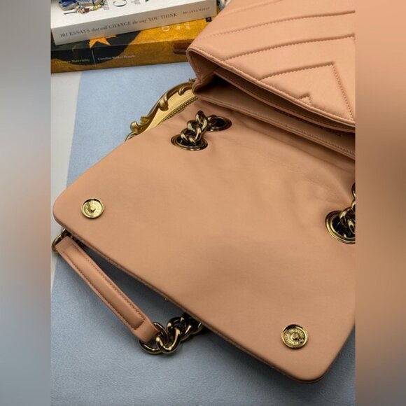 🆕 KURT GEIGER LONDON 🧿 NWOT Large Kensington Long Flap East West Bag, Peach - Picture 12 of 16